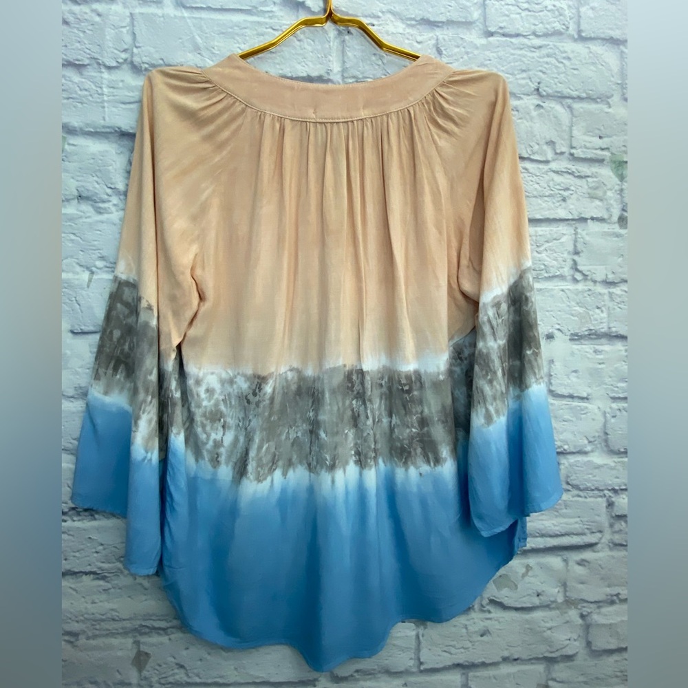 NWT Yana K Mason Top Blue Gray Rayon Tie Dye SMALL - Picture 9 of 9